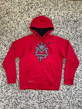 Nike Manny Pacquaio Logo Hoodie Red Therma-Fit Pullover Training Men’s Small